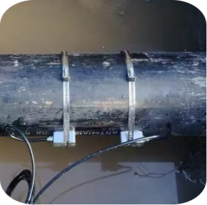 Underground Pipe Installation: TF1100-EC Clamp-On Transducers